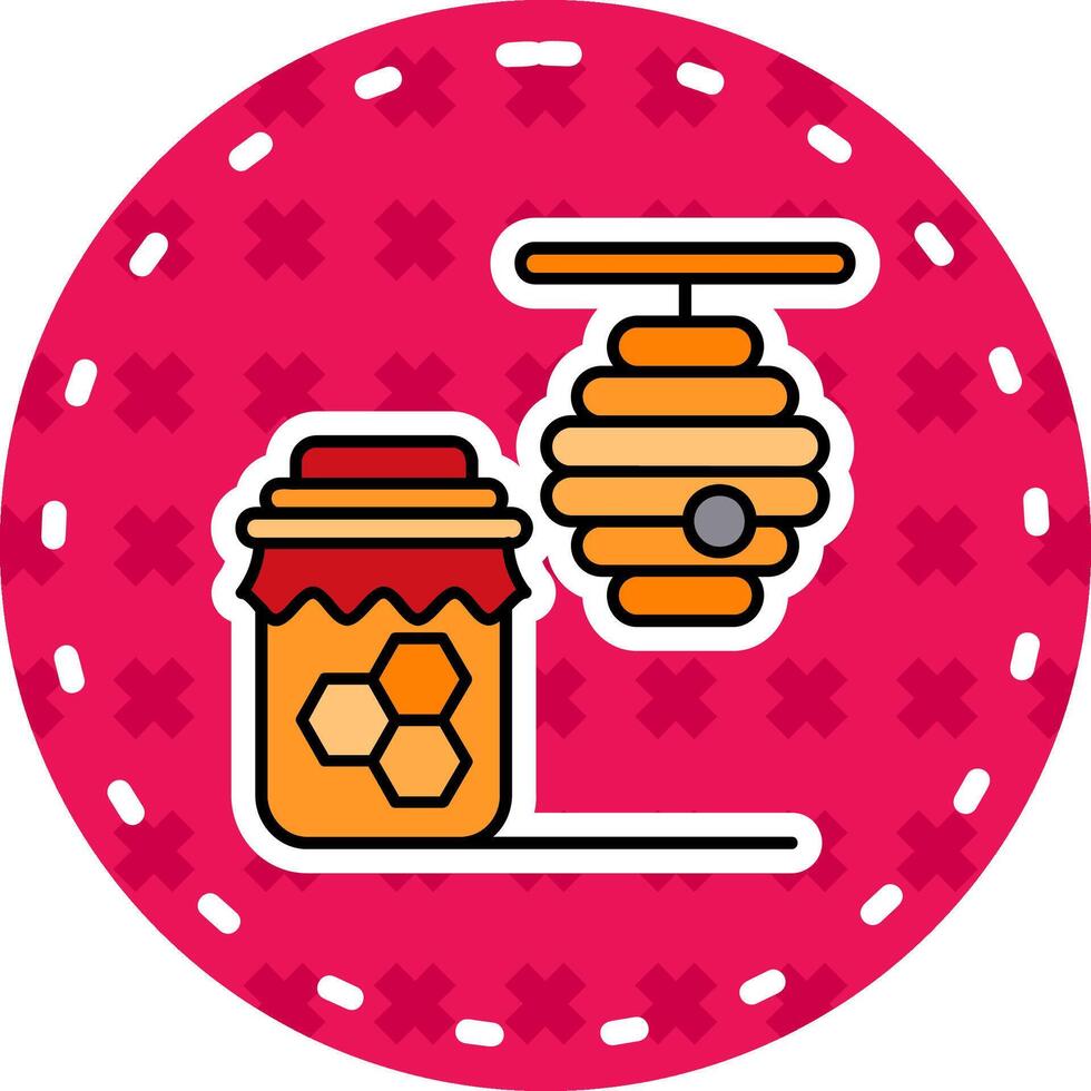 Honey Line Filled Sticker Icon vector