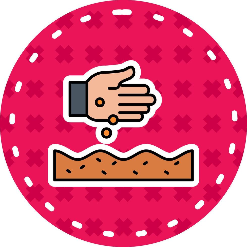 Seeds Line Filled Sticker Icon vector