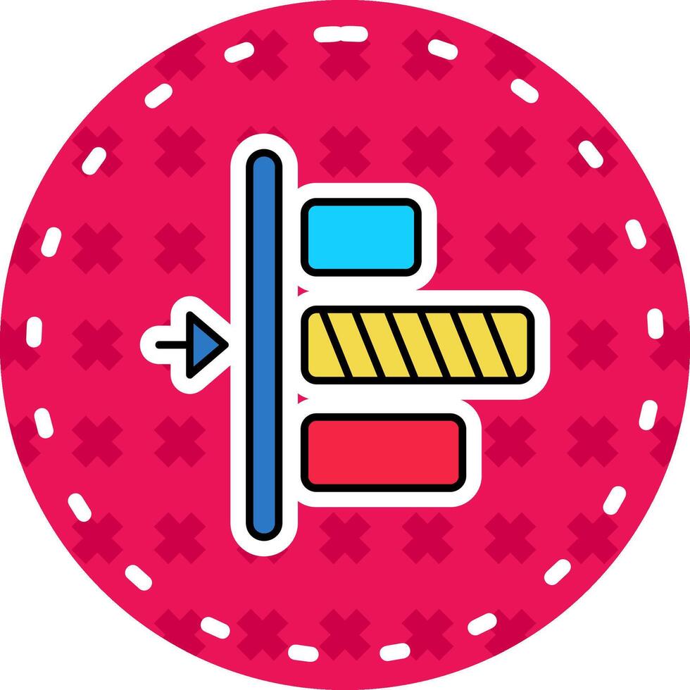 Left alignment Line Filled Sticker Icon vector