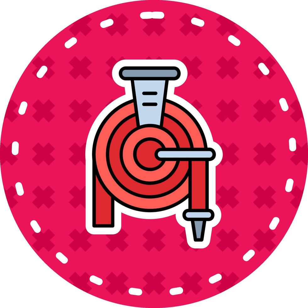 Hose Line Filled Sticker Icon vector