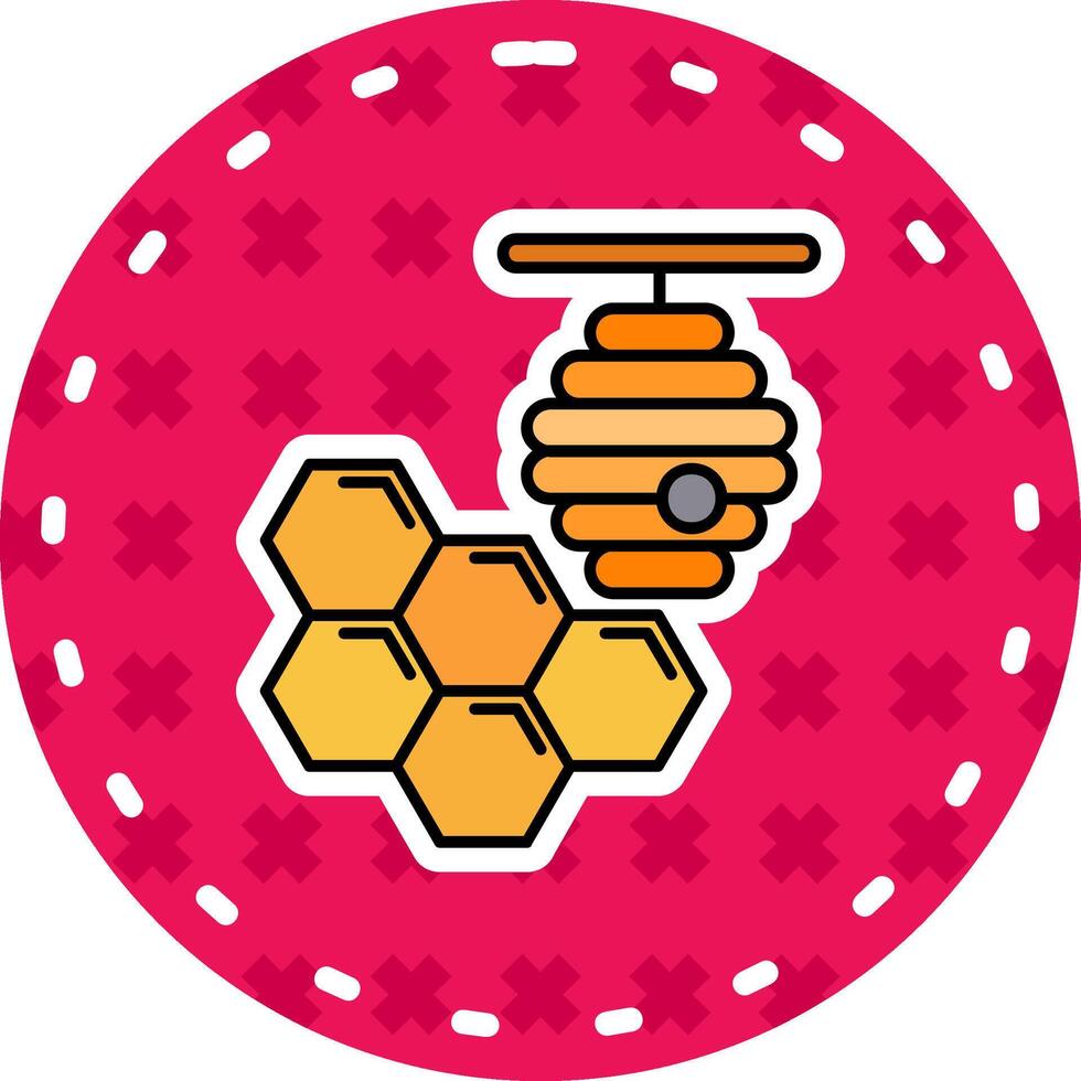 Honeycomb Line Filled Sticker Icon vector