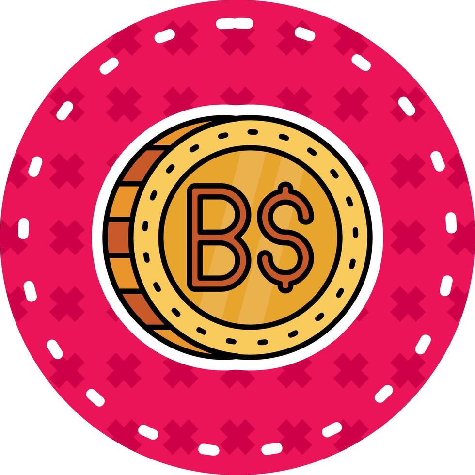 Brunei Line Filled Sticker Icon vector