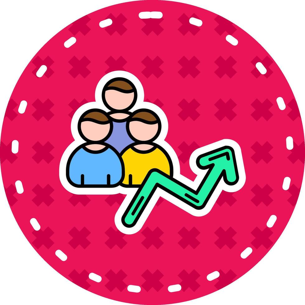 Population Line Filled Sticker Icon vector