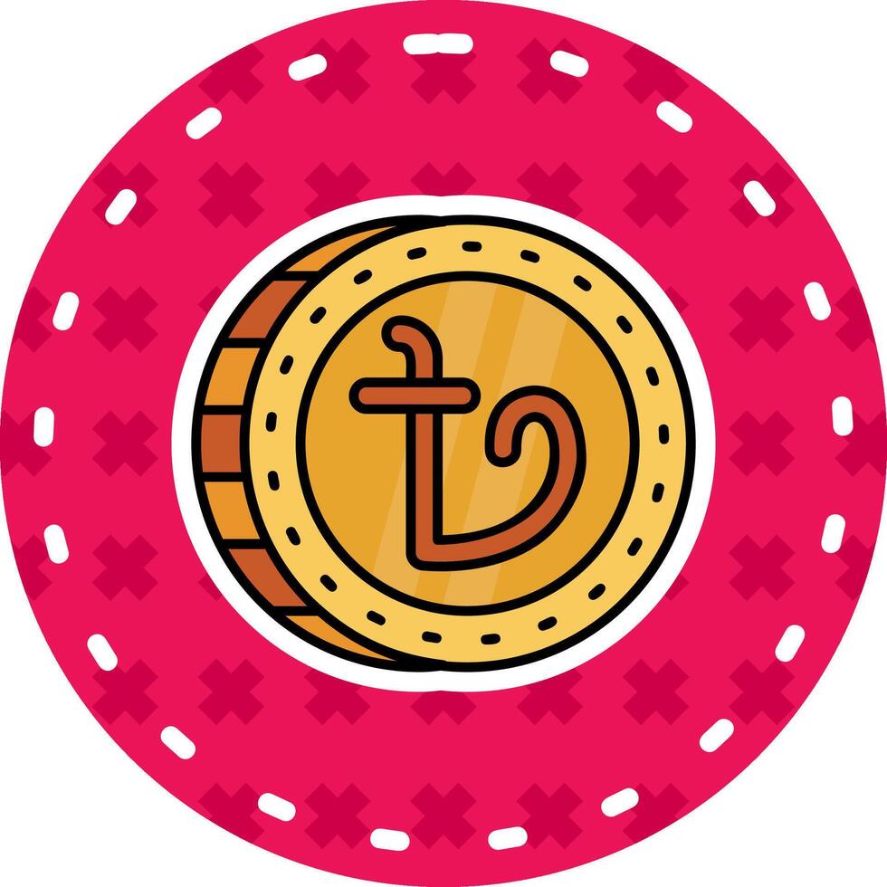 Taka Line Filled Sticker Icon vector