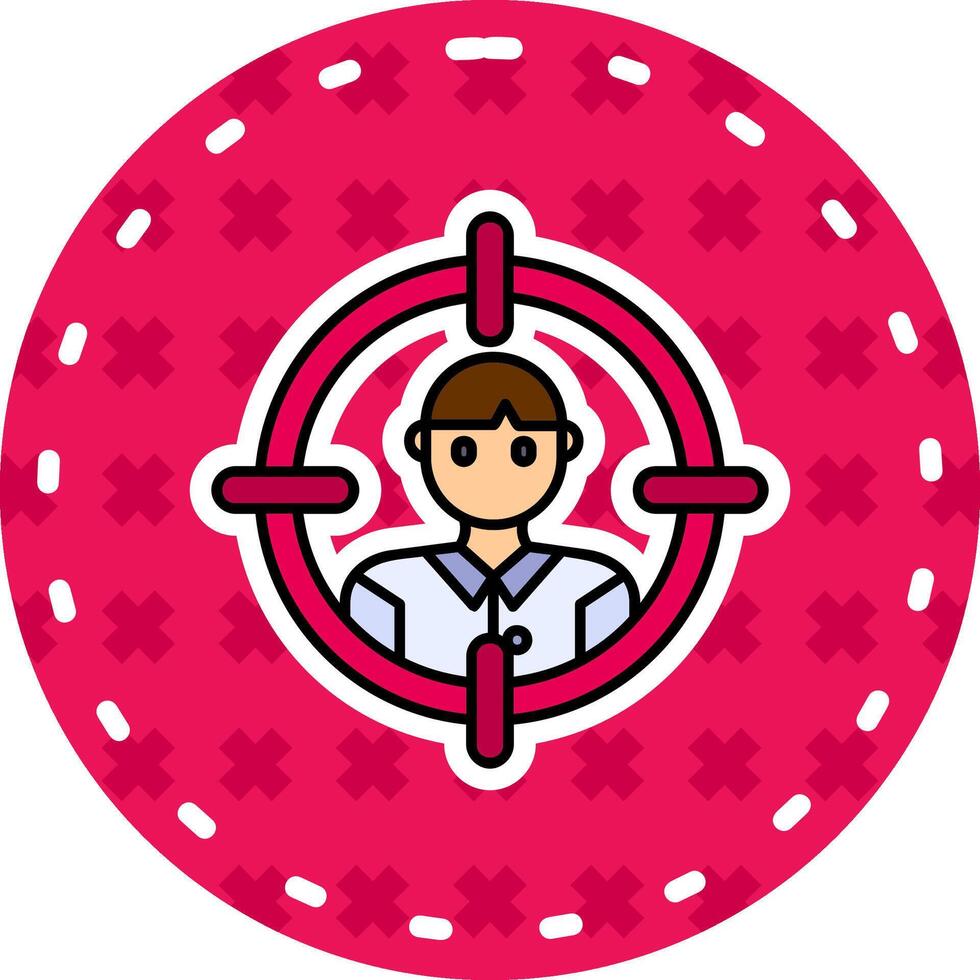 Target audience Line Filled Sticker Icon vector