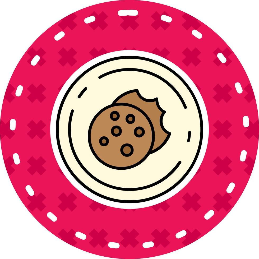 Cookie Line Filled Sticker Icon vector