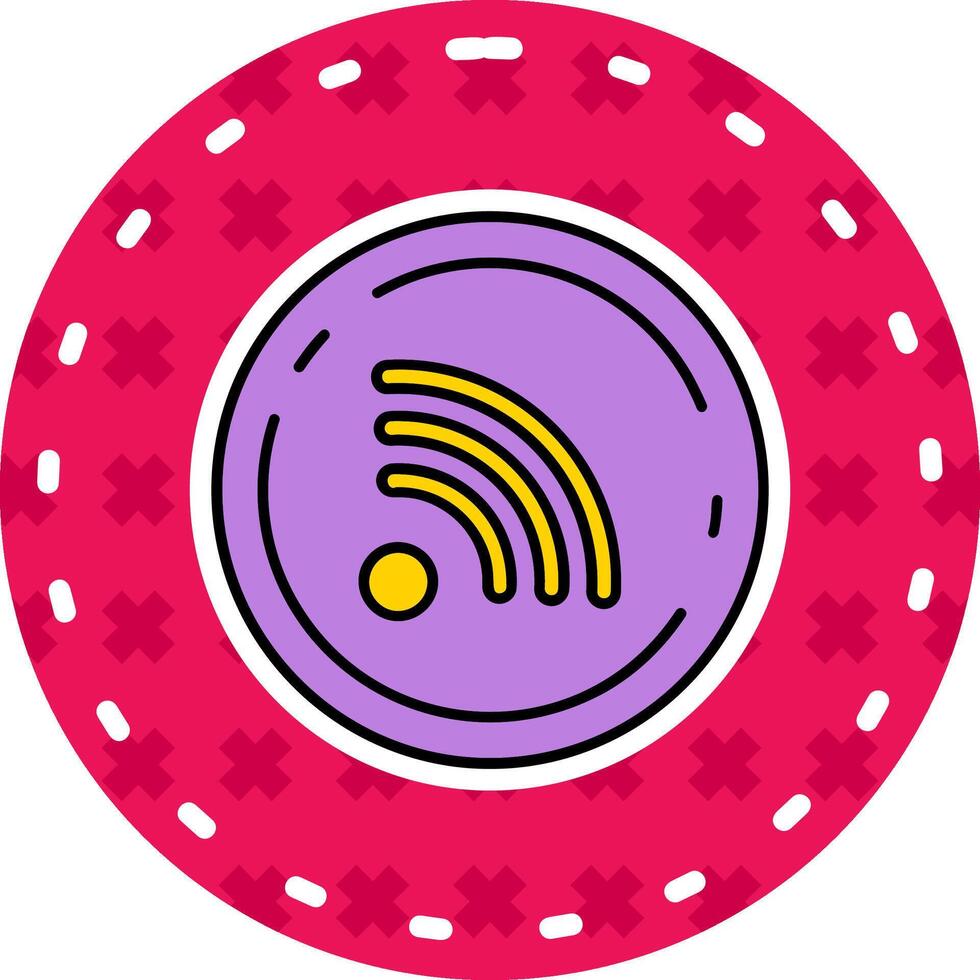 Rss Line Filled Sticker Icon vector