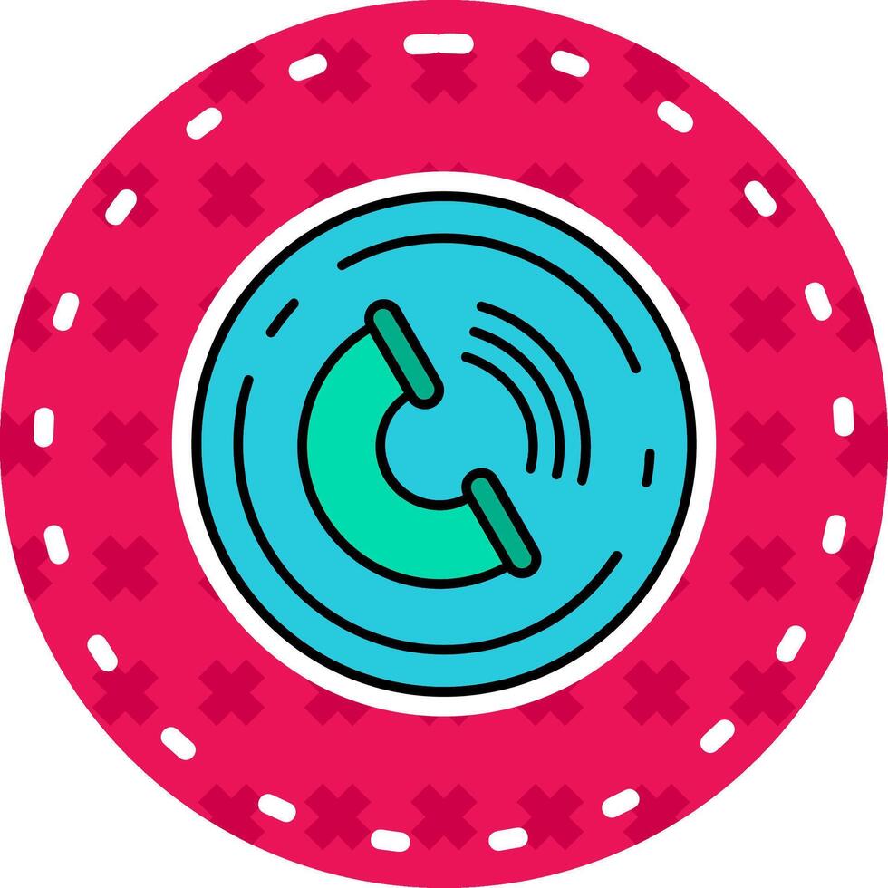 Contact Line Filled Sticker Icon vector