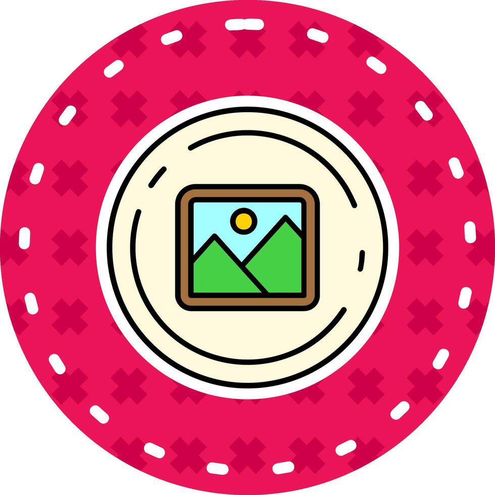 Image Line Filled Sticker Icon vector
