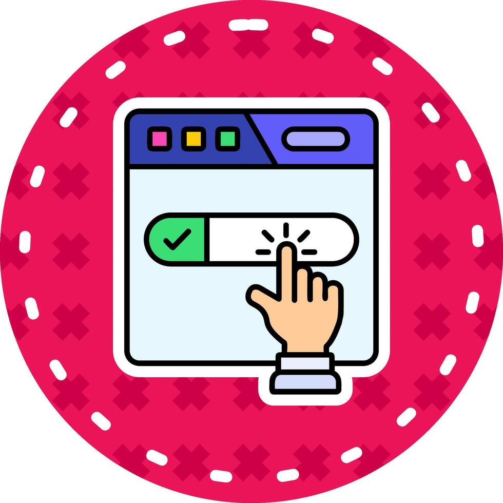 Subscribe Line Filled Sticker Icon vector