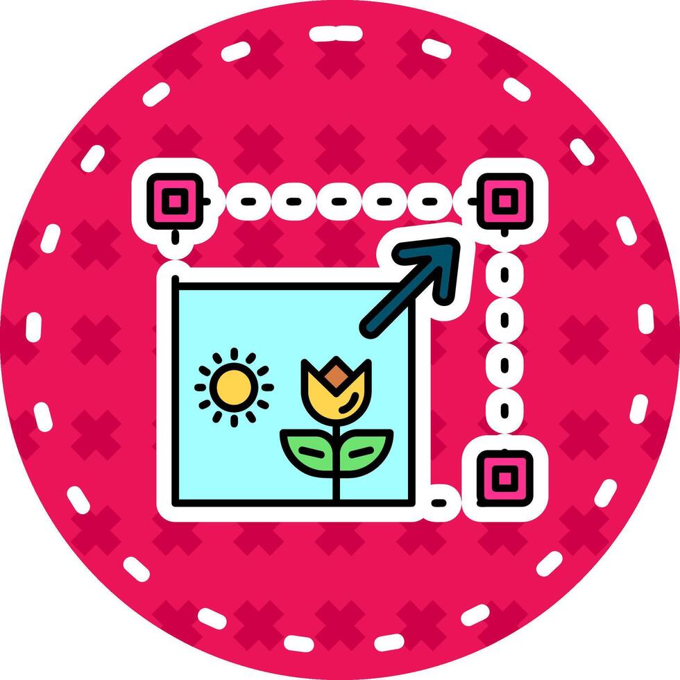 Resizing Line Filled Sticker Icon vector