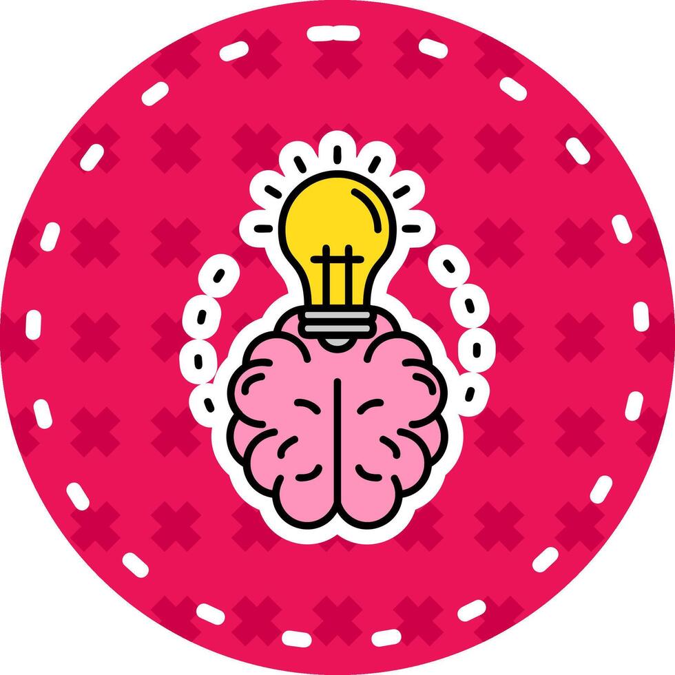 Brainstroming Line Filled Sticker Icon vector