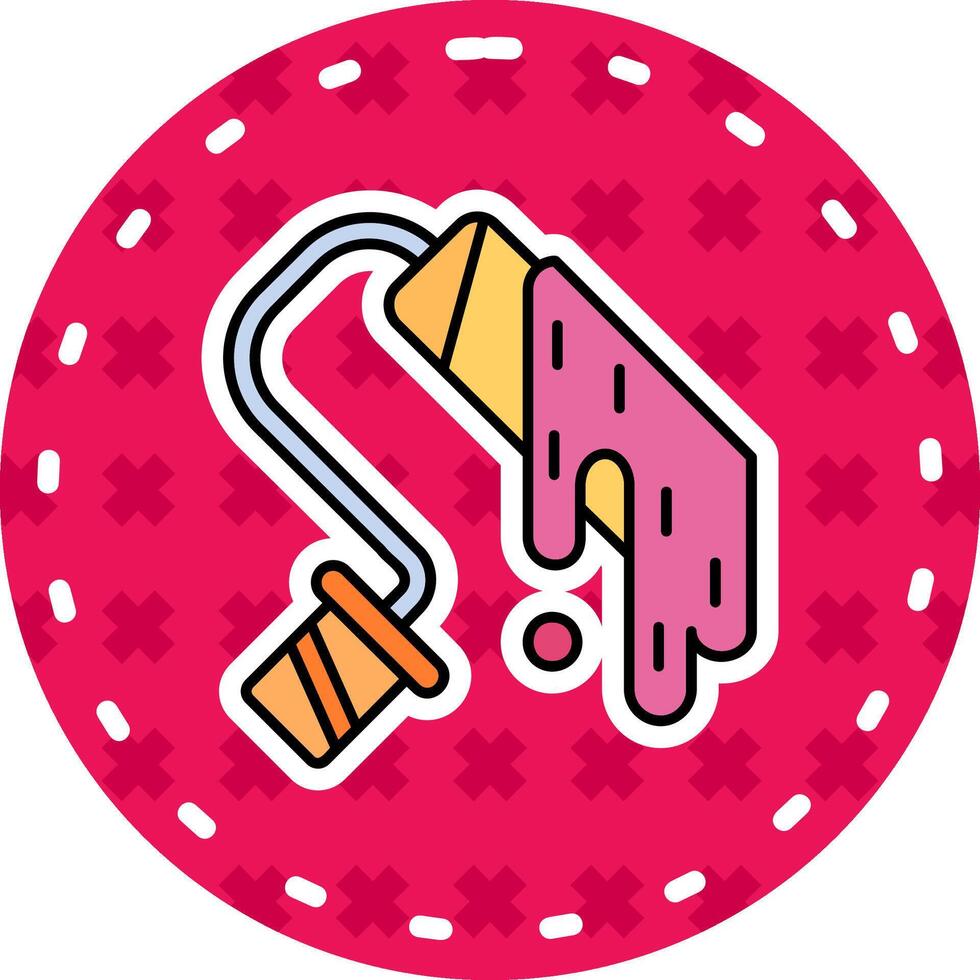 Paint roll Line Filled Sticker Icon vector