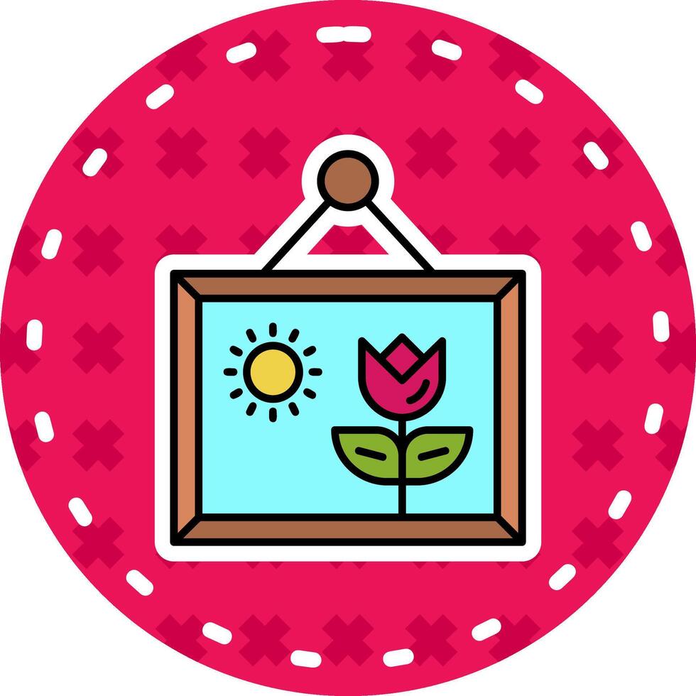 Picture Line Filled Sticker Icon vector