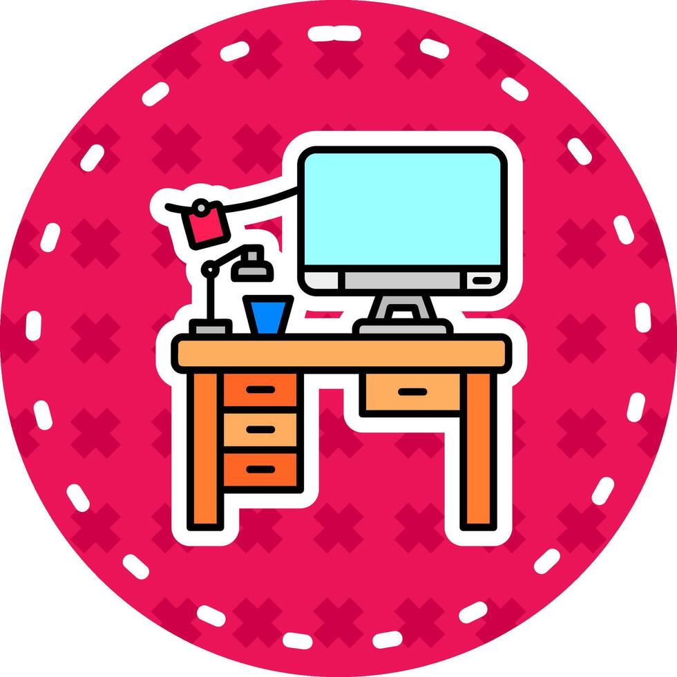 Workspace Line Filled Sticker Icon vector
