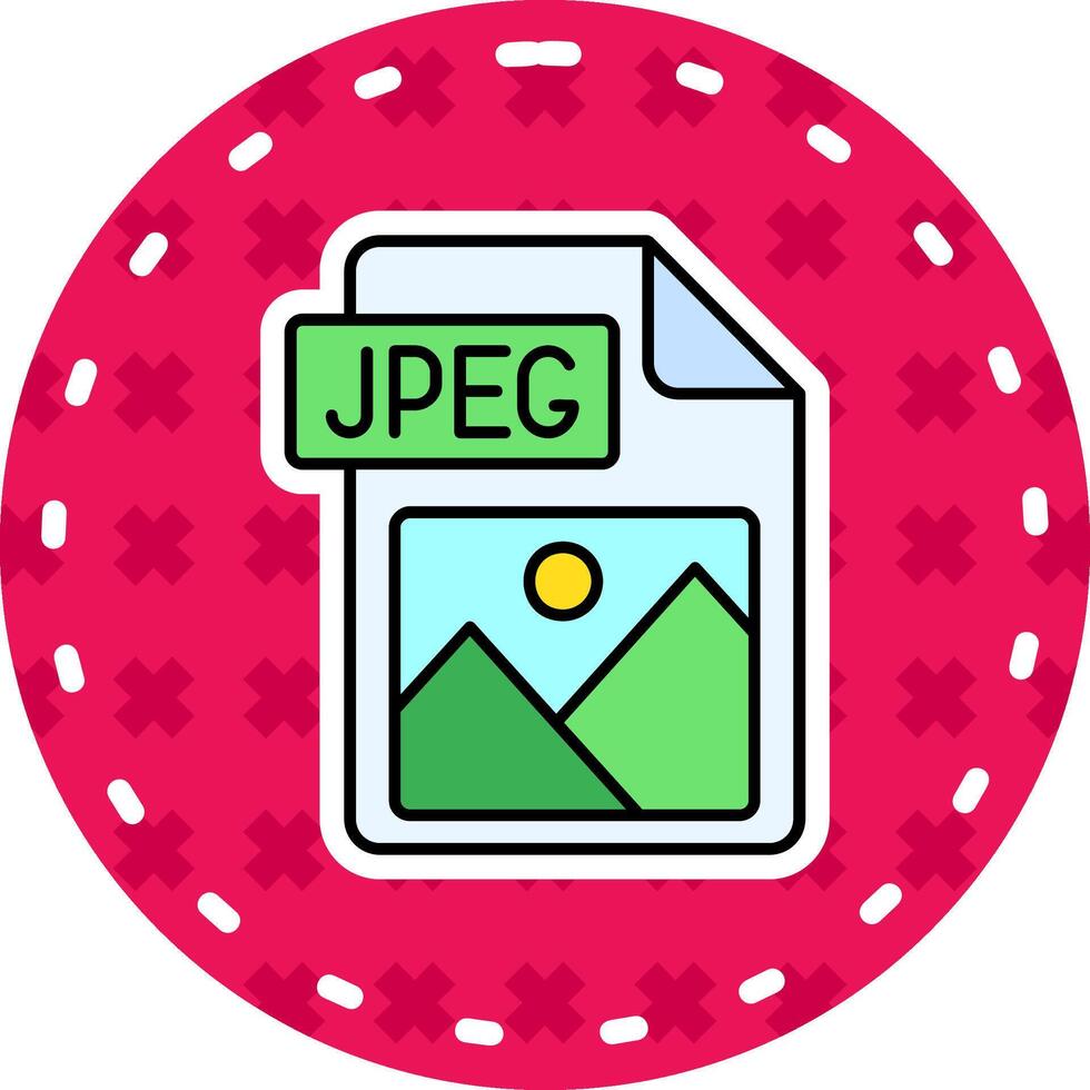 Jpg file format Line Filled Sticker Icon vector