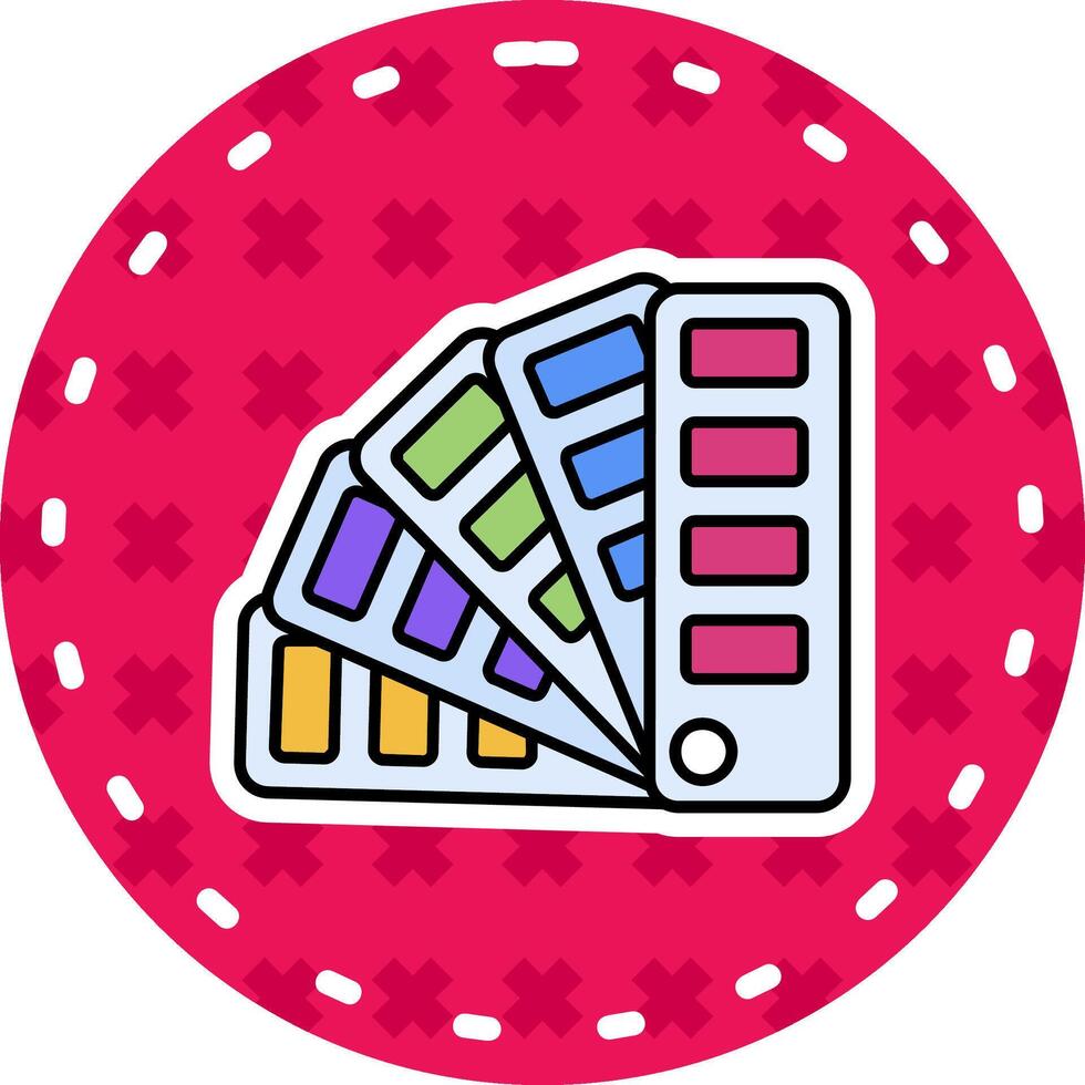 Color sample Line Filled Sticker Icon vector