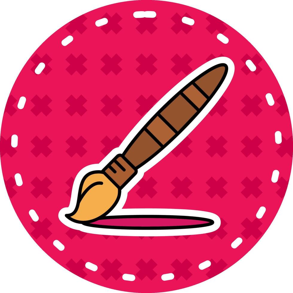 Paint brush Line Filled Sticker Icon vector