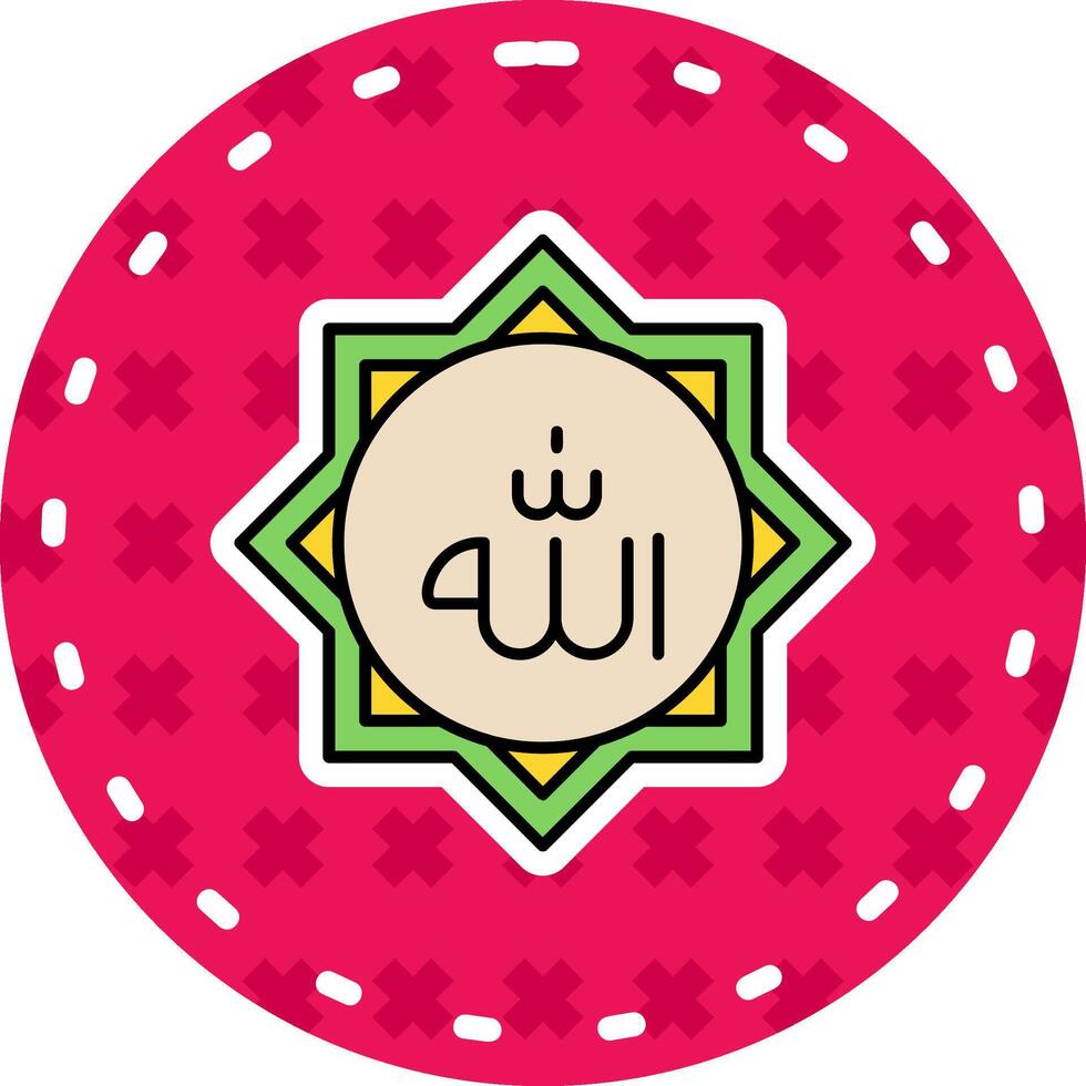 Allah Line Filled Sticker Icon vector