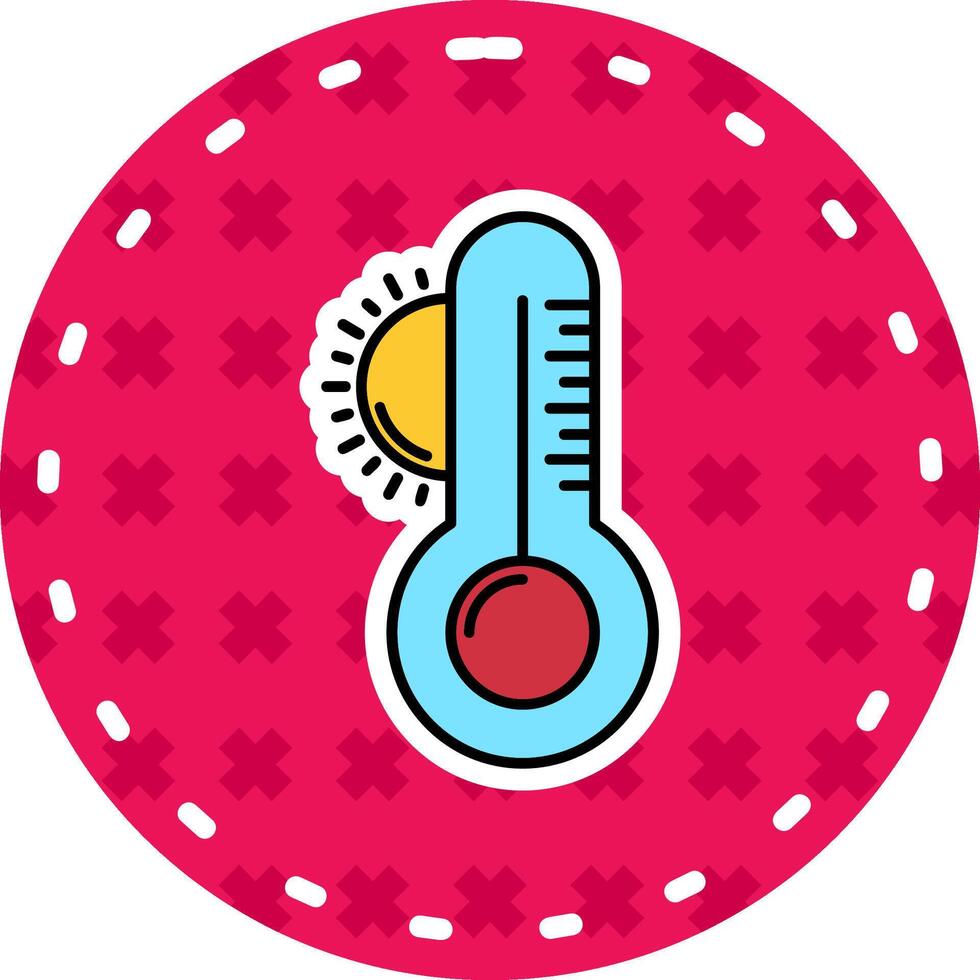 Weather Line Filled Sticker Icon vector