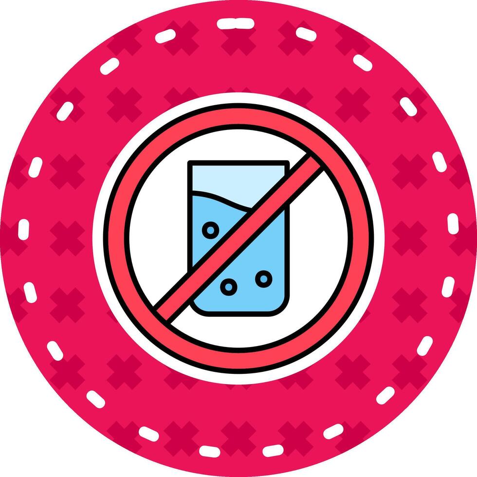 No drink Line Filled Sticker Icon vector