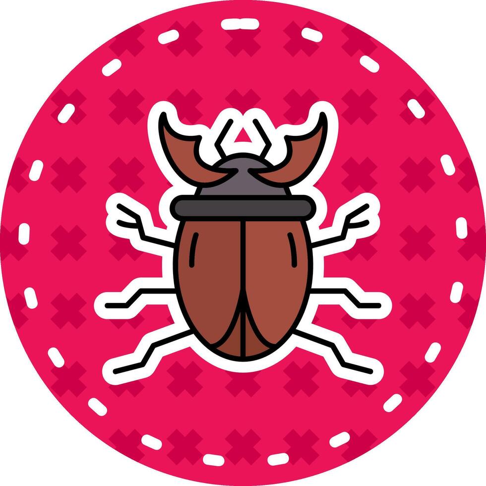 Beetle Line Filled Sticker Icon vector