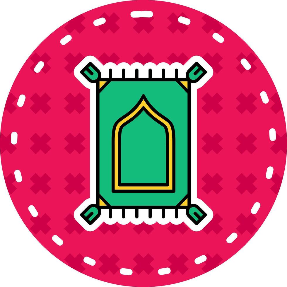 Prayer mate Line Filled Sticker Icon vector