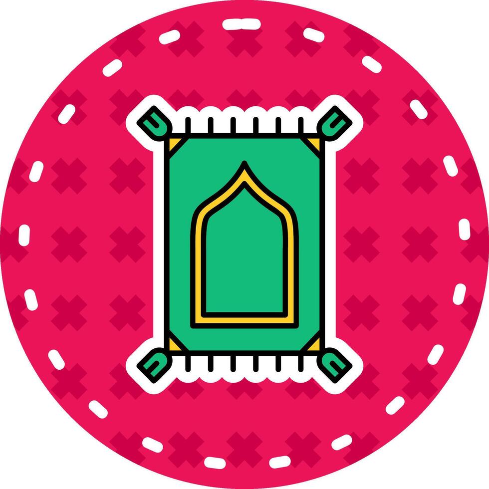 Prayer mate Line Filled Sticker Icon vector