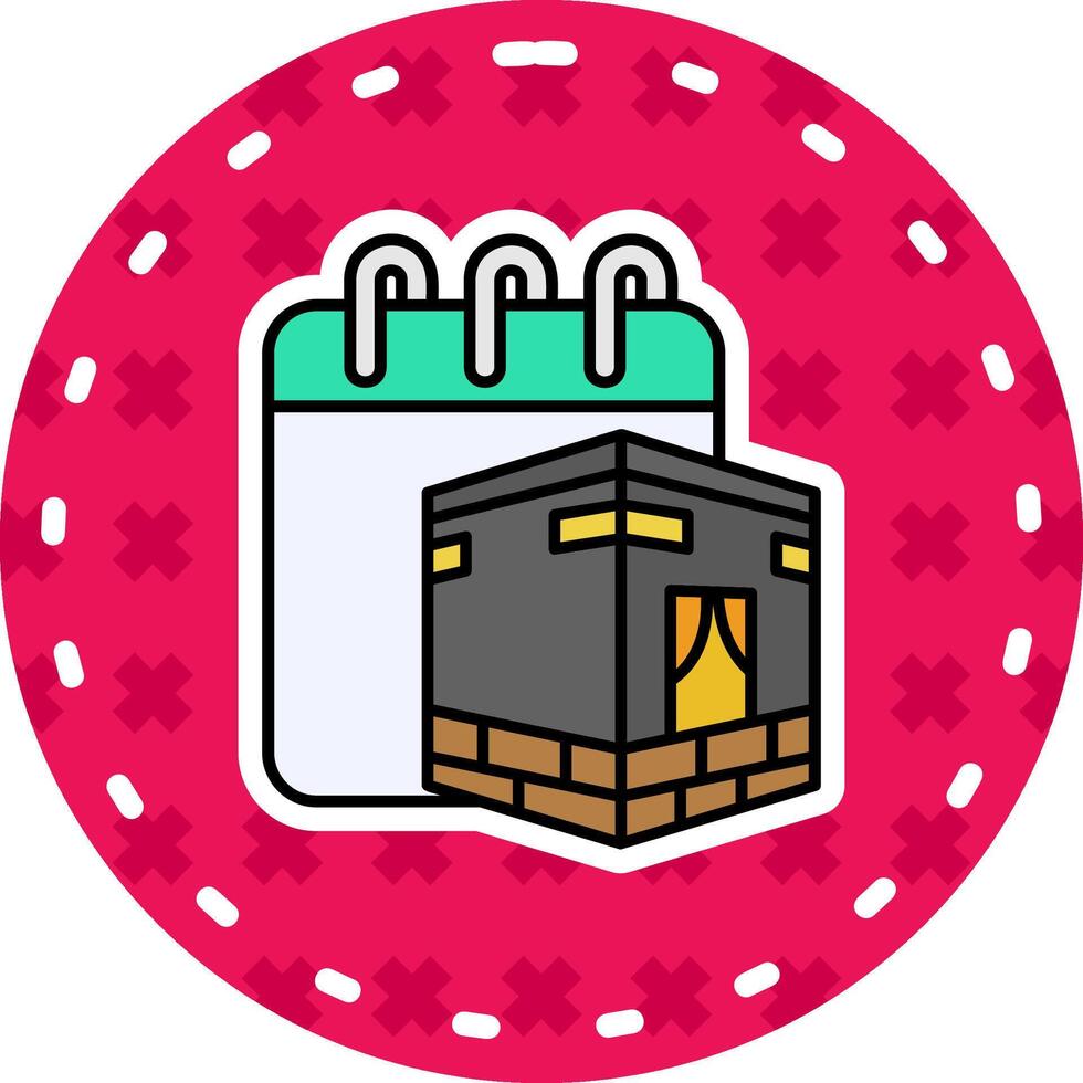 Hajj Line Filled Sticker Icon vector