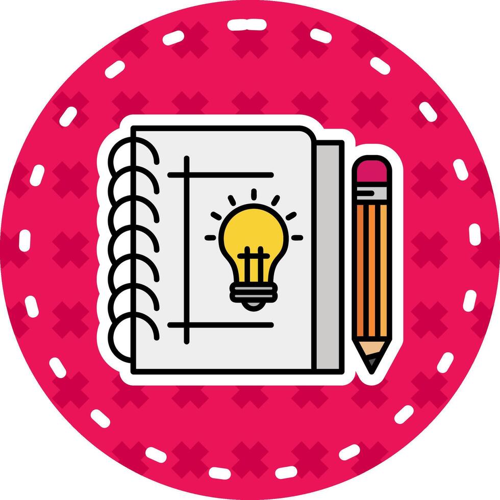 Sketchbook Line Filled Sticker Icon vector