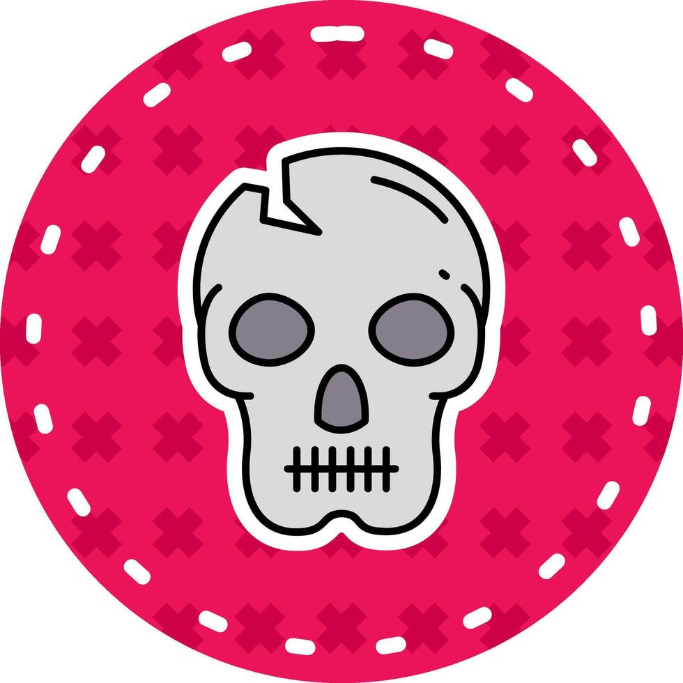 Skull Line Filled Sticker Icon vector