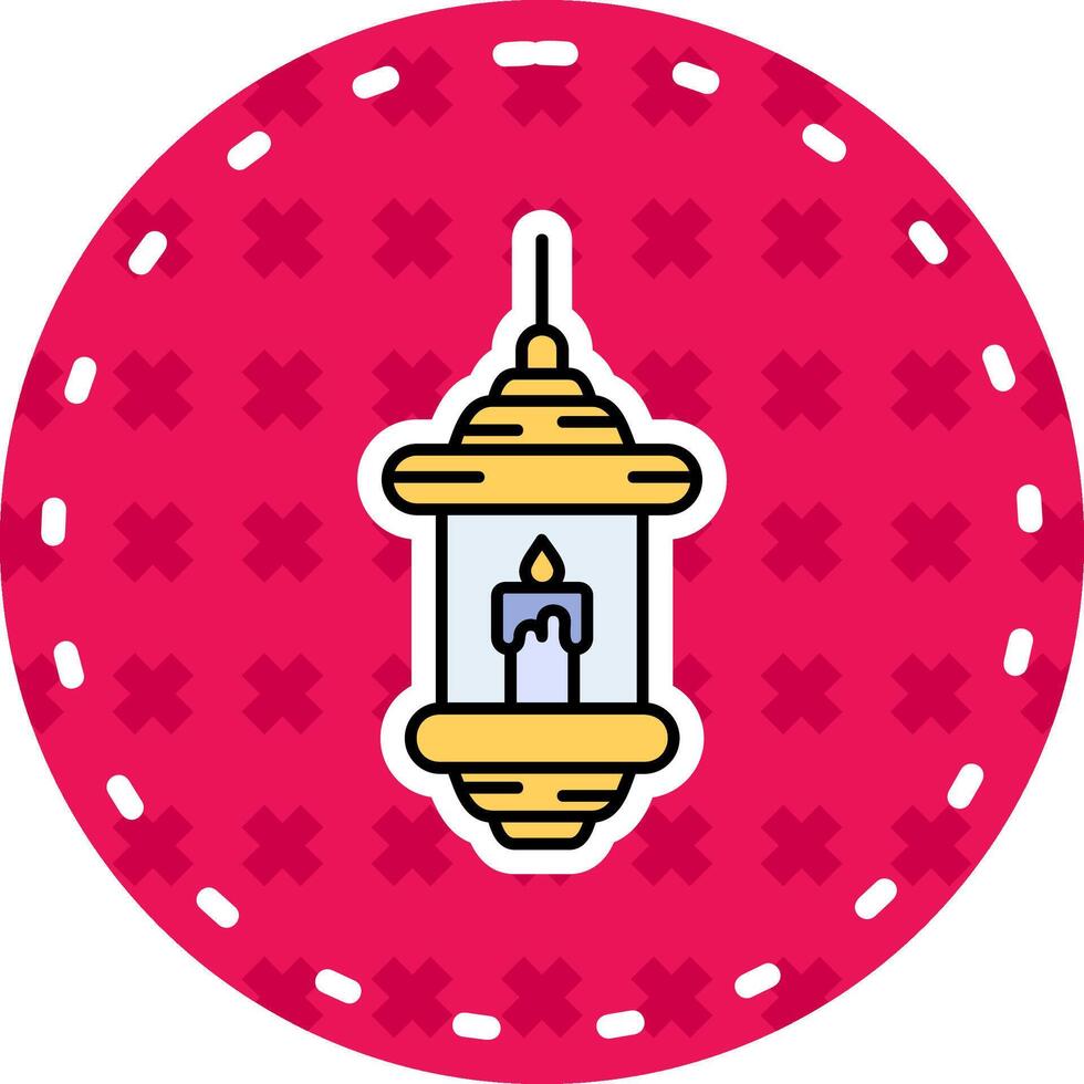 Candles Line Filled Sticker Icon vector