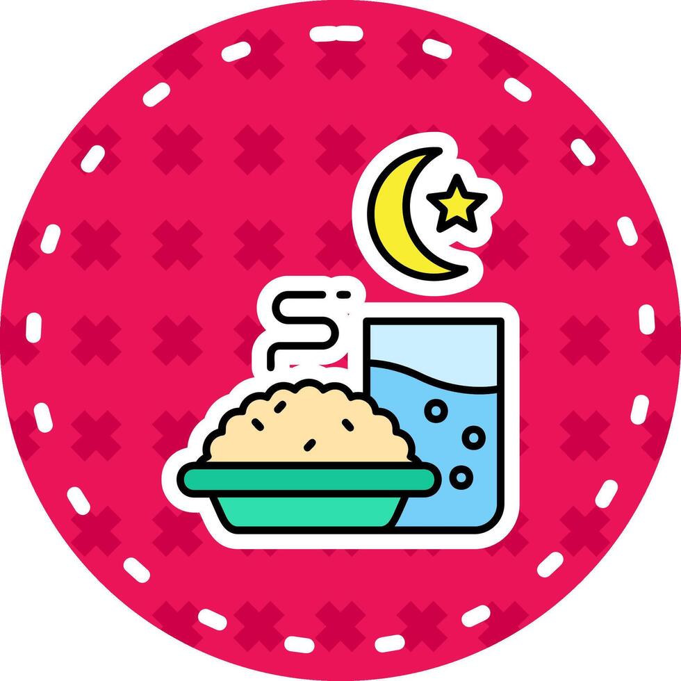 Iftar Line Filled Sticker Icon vector