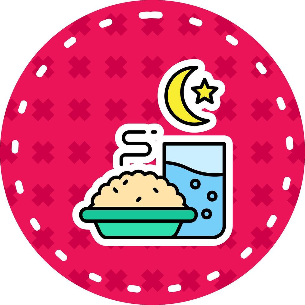 iftar línea lleno pegatina icono vector