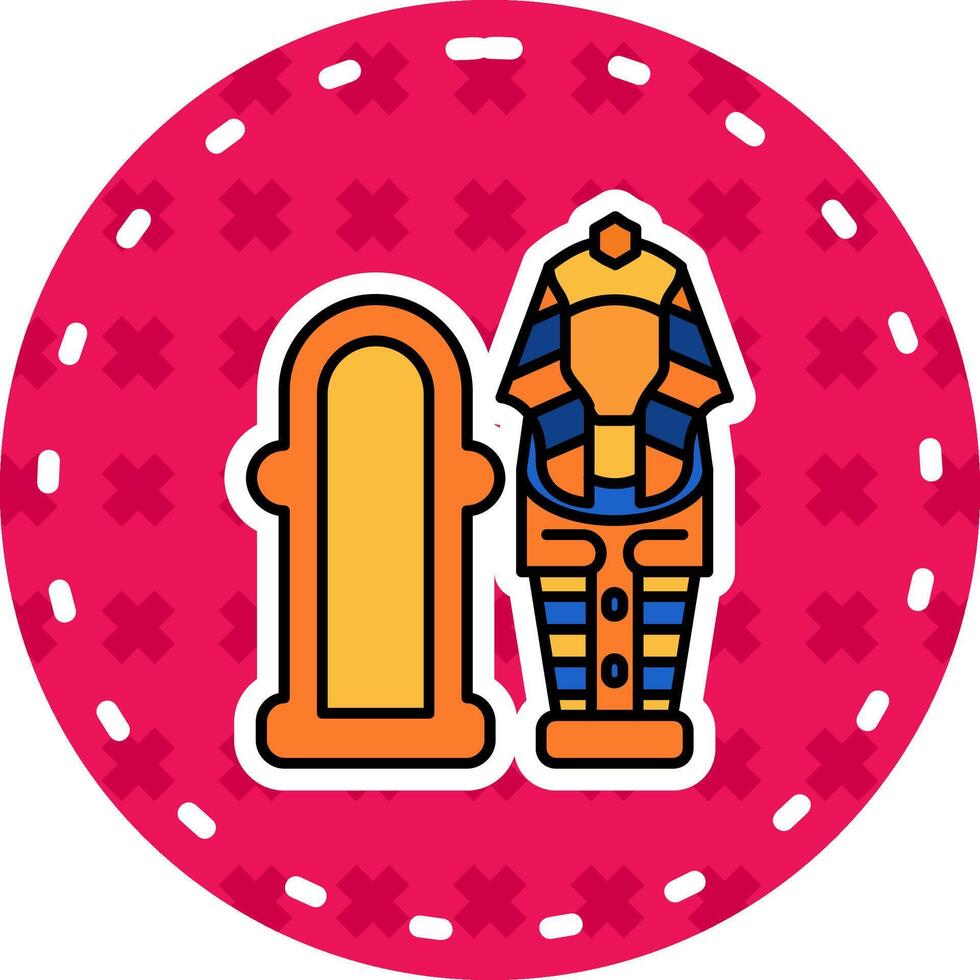 Sarcophagus Line Filled Sticker Icon vector