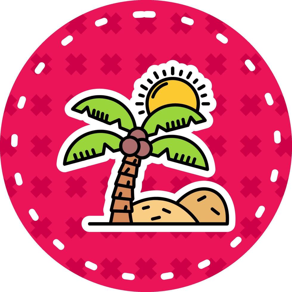 Oasis Line Filled Sticker Icon vector