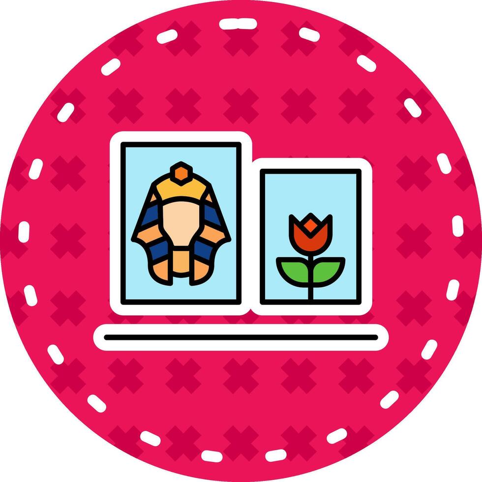 Display Line Filled Sticker Icon vector