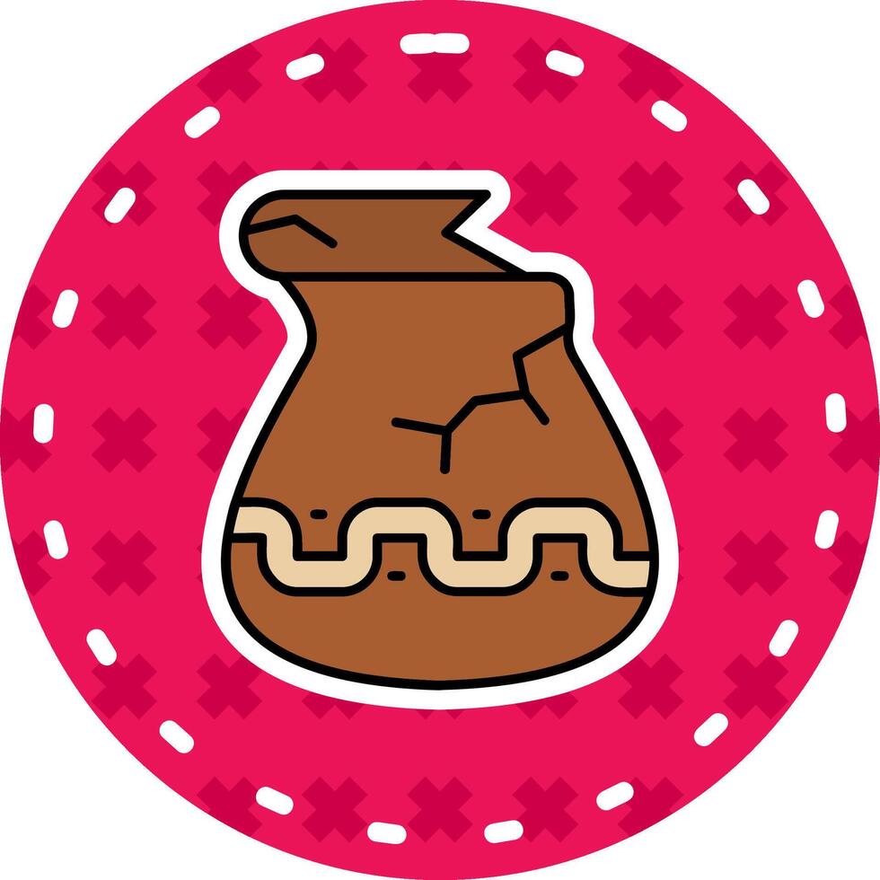 Jar Line Filled Sticker Icon vector