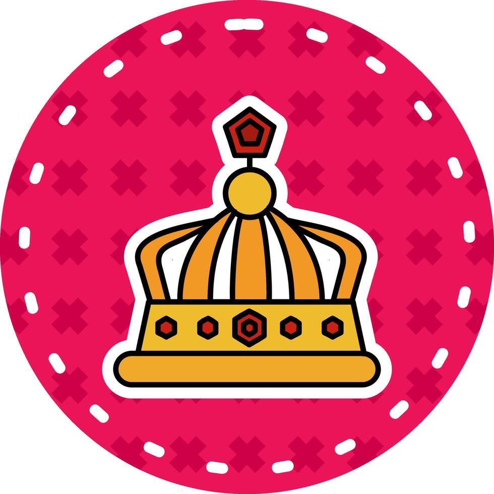 Crown Line Filled Sticker Icon vector