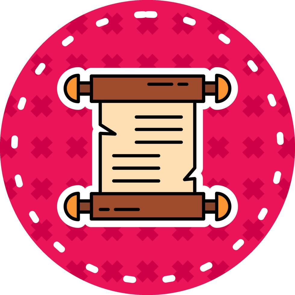 Papyrus Line Filled Sticker Icon vector