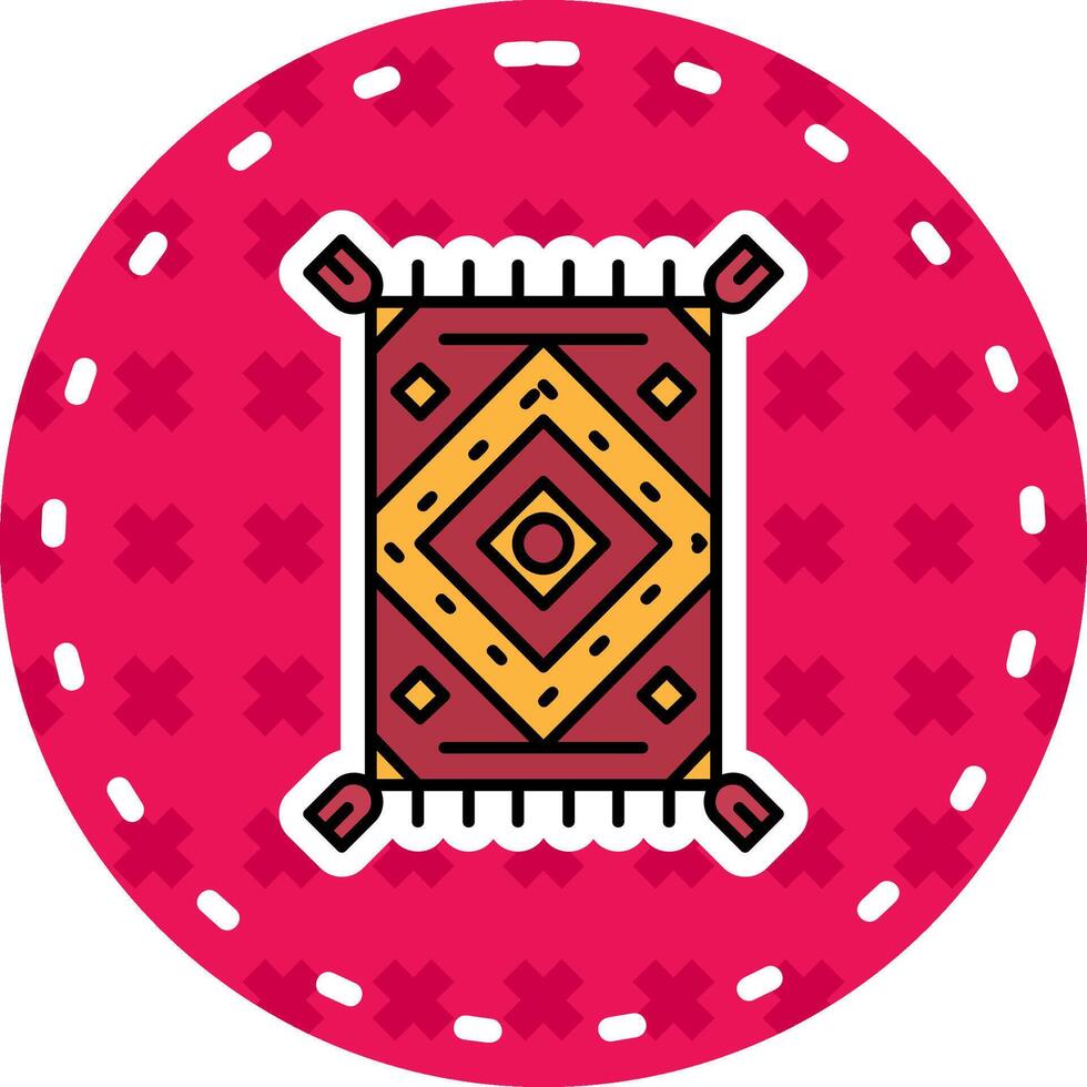 Rug Line Filled Sticker Icon vector