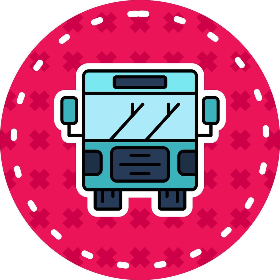 autobús línea lleno pegatina icono vector