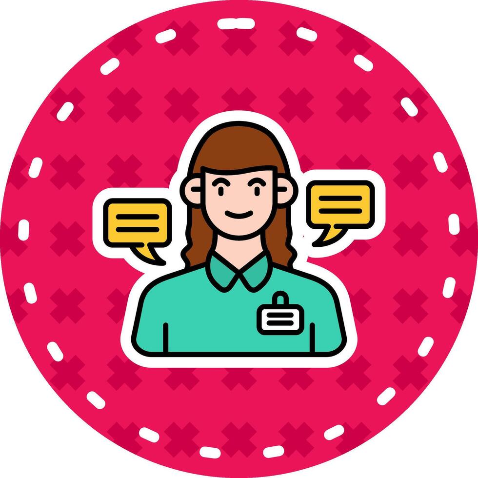 Public relation Line Filled Sticker Icon vector