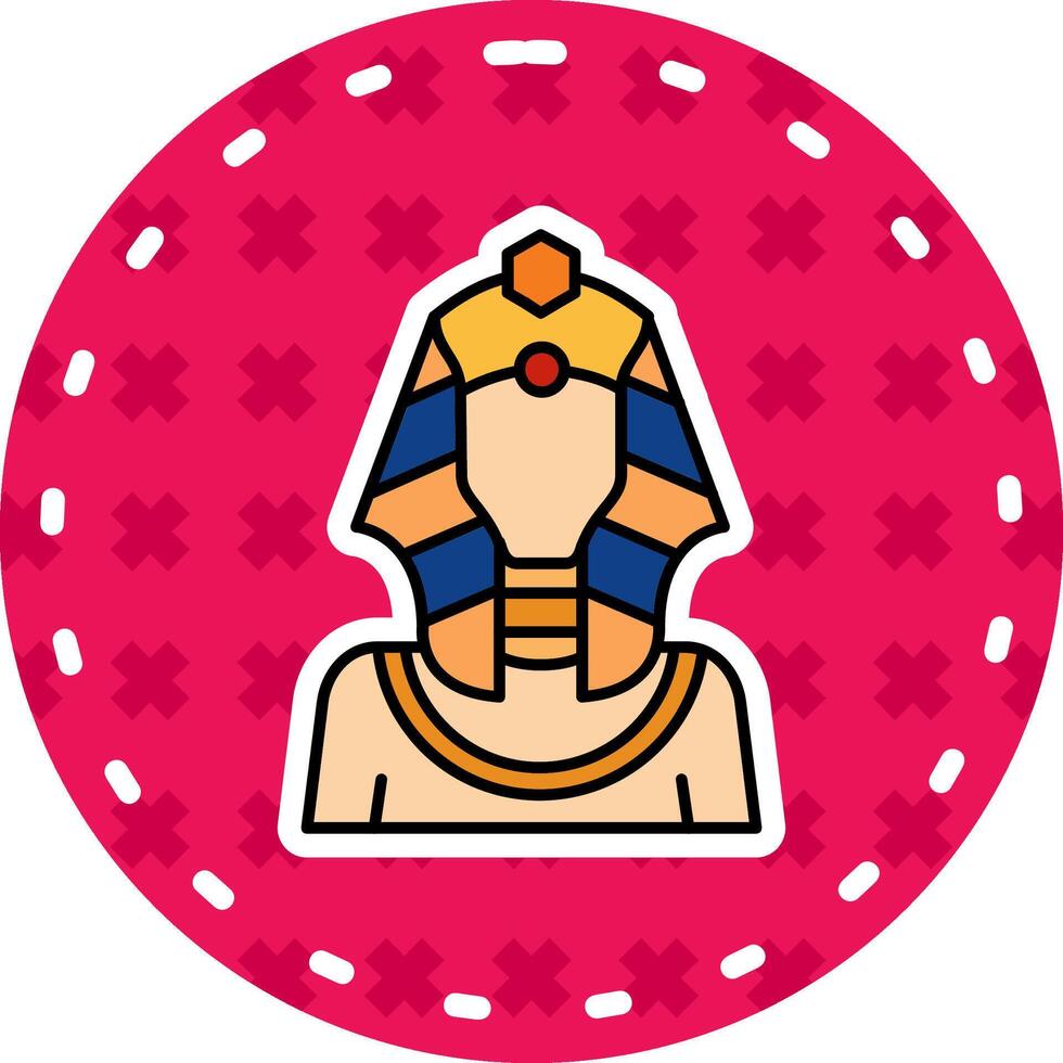 pharaoh Line Filled Sticker Icon vector