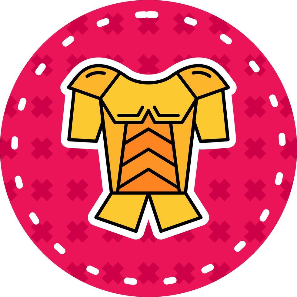 Armor Line Filled Sticker Icon vector