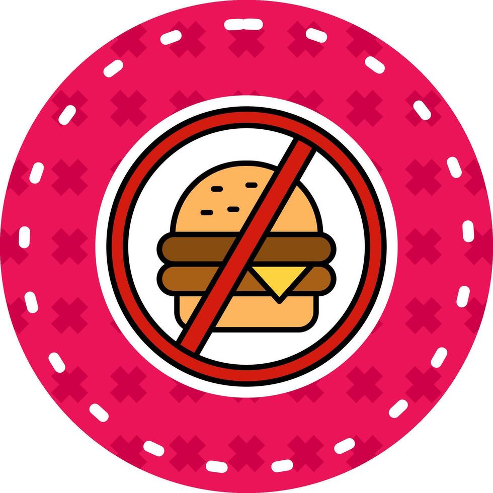 No food Line Filled Sticker Icon vector