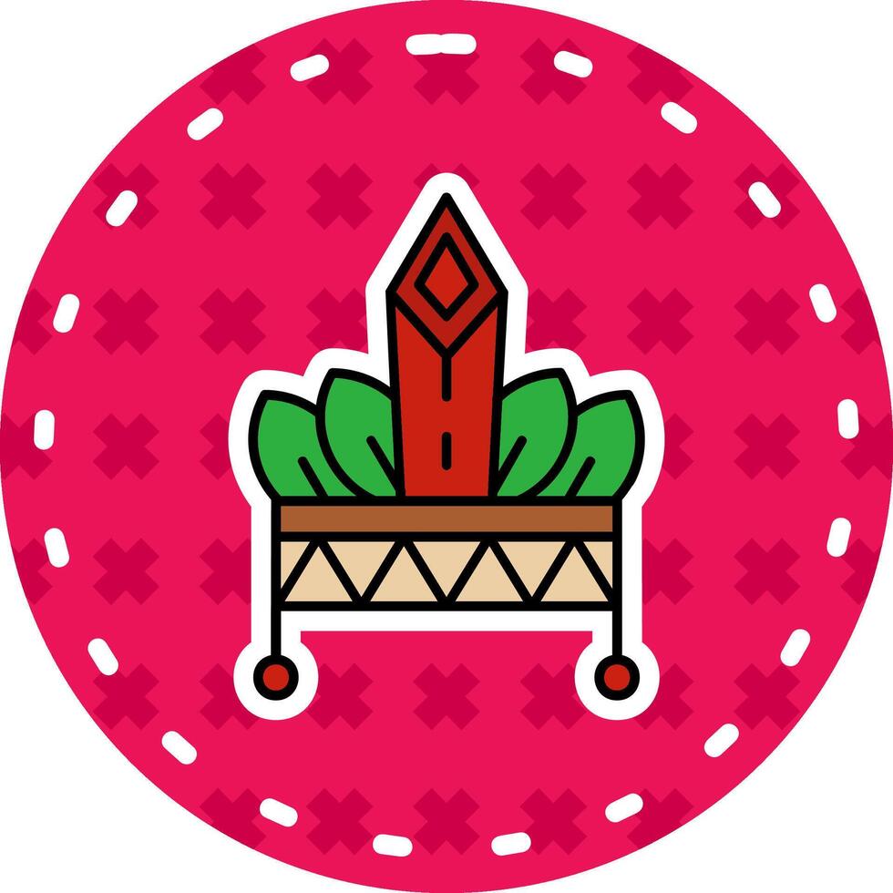 Hat Line Filled Sticker Icon vector