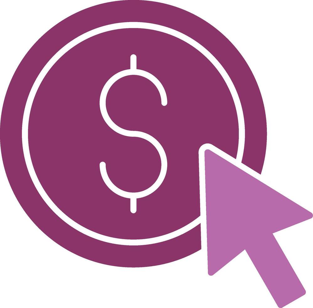 Pay Per Click Glyph Two Colour Icon vector