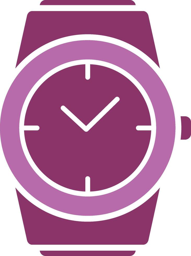 Stylish Watch Glyph Two Colour Icon vector