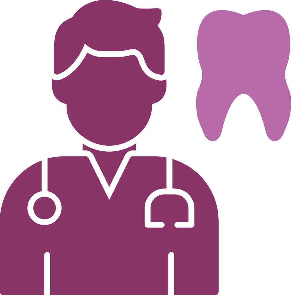 Dentist Glyph Two Colour Icon vector